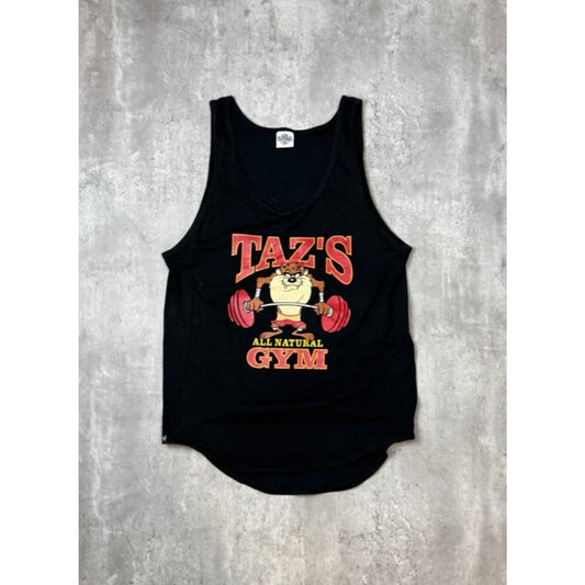Vintage 1991 Looney Tunes Taz's Gym Cartoon Sleeveless T-Shirt Size Medium