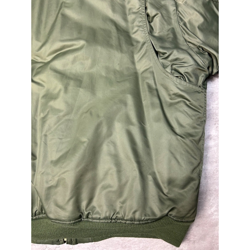 Vintage 80s/90s US Military Insulated Full Zip Pilots Bomber Jacket Size XL