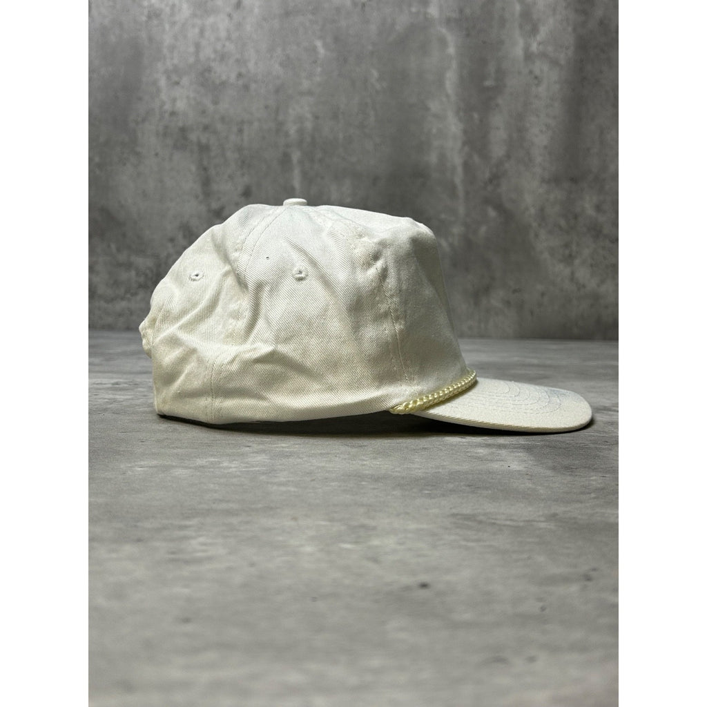 Vintage 80s/90s Blank White Snapback Hat OSFA
