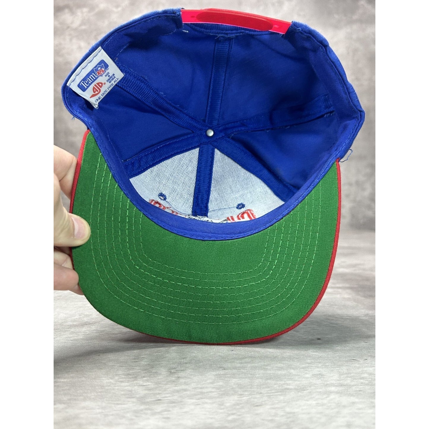 Vintage 90s New York Giants NFL Embroidered Spell Out Football Snapback Hat OSFA