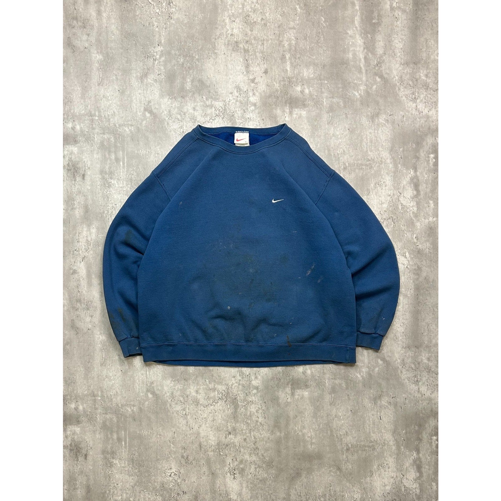 Vintage 90s Nike Embroidered Mini Swoosh Distressed Sweatshirt Size XL