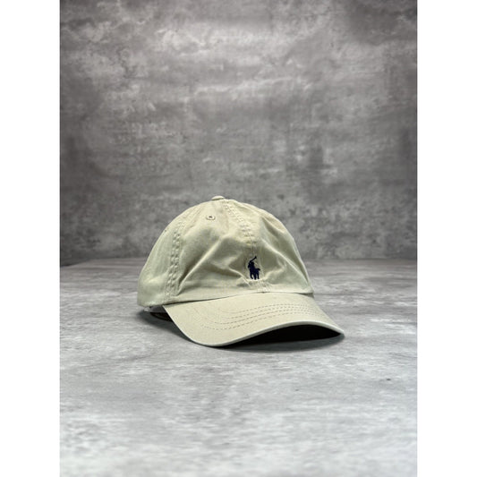 Vintage Polo Ralph Lauren Embroidered Pony Strapback Hat OSFA Beige YOUTH