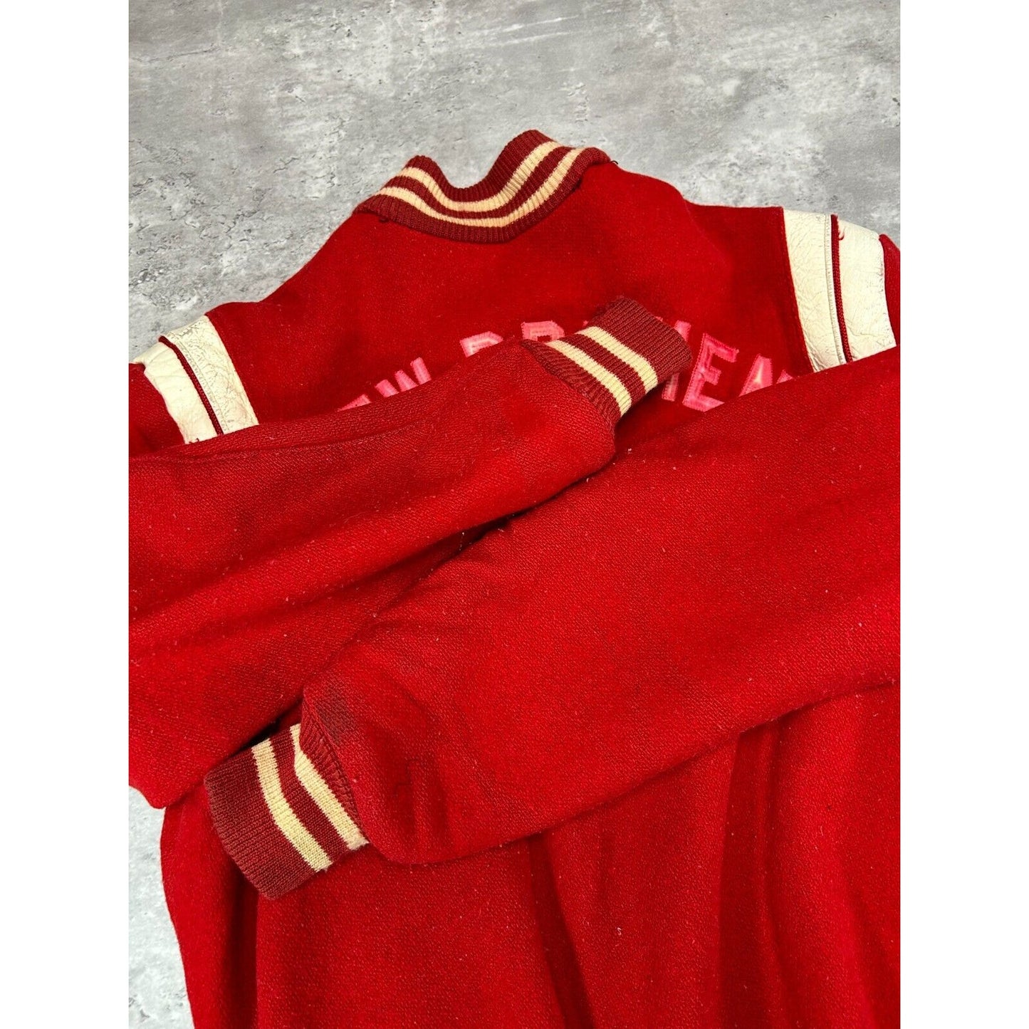 Vintage 1972 New Bremen Embroidered Collegiate Varsity Bomber Jacket Size Large