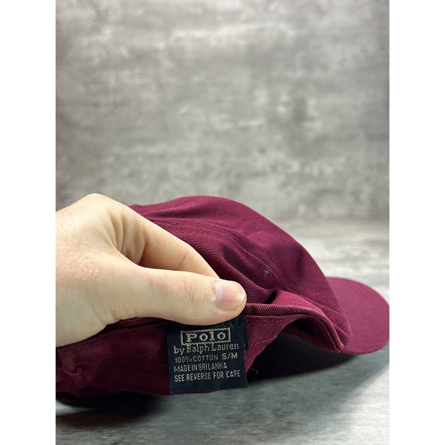 Vintage 90s Polo Ralph Lauren Embroidered Flag Strapback Hat Size S/M