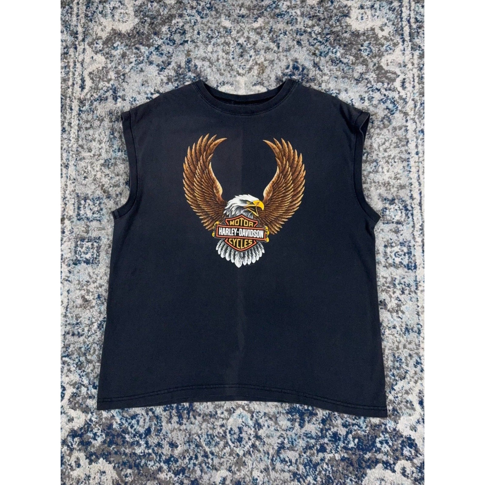 Vintage 1995 Harley Davidson Eagle Graphic Sleeveless T-Shirt Size 2XL