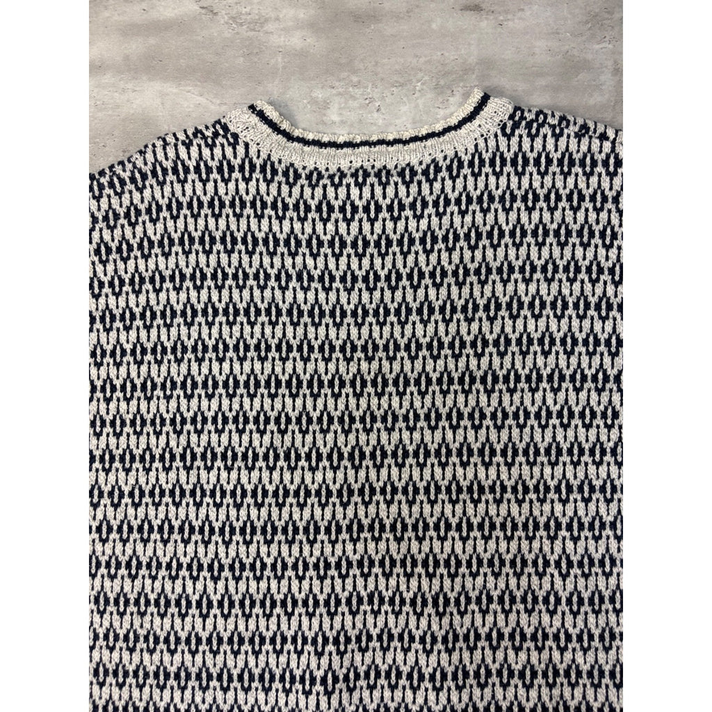 VTG 90s Club Room Abstract Diamond Print Pattern Pullover Knit Sweater Size XL