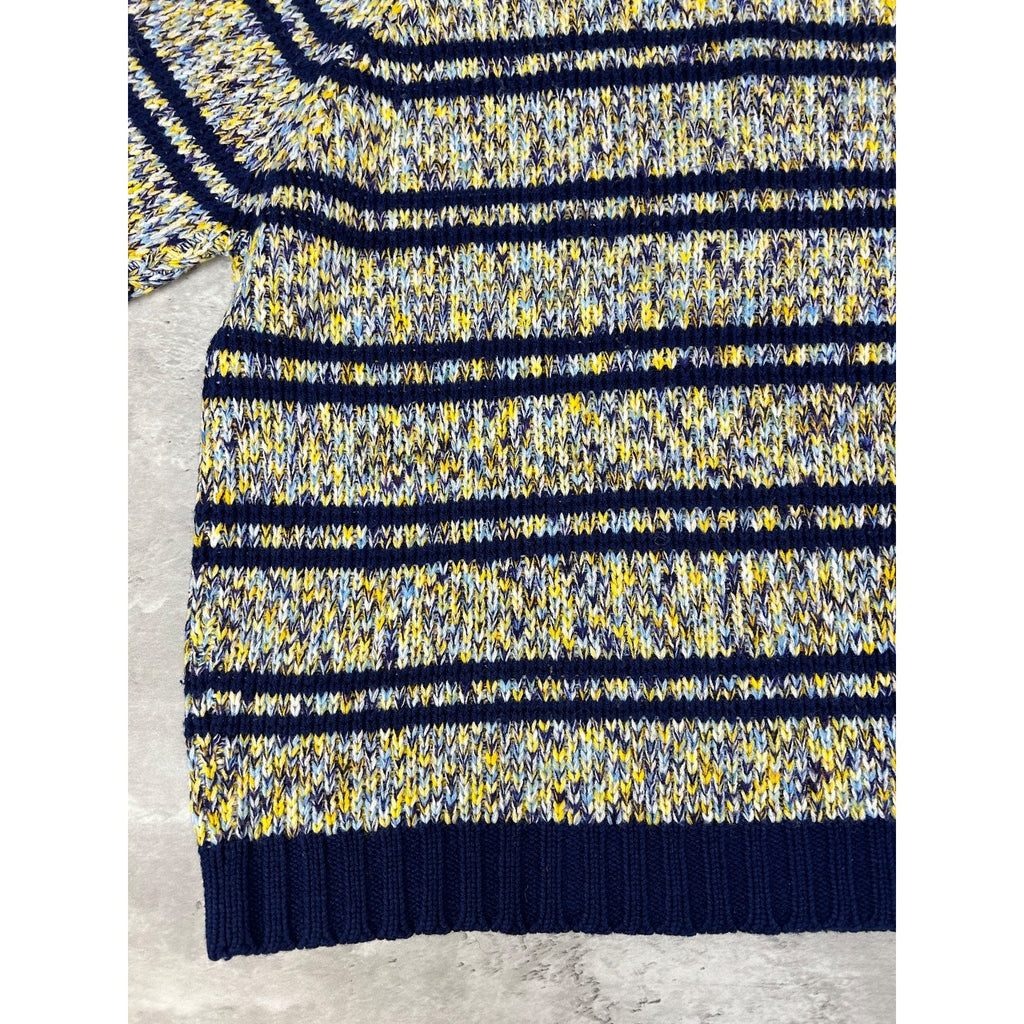Vintage Abstract Striped Pullover Ribbed Knit Sweater Size Medium