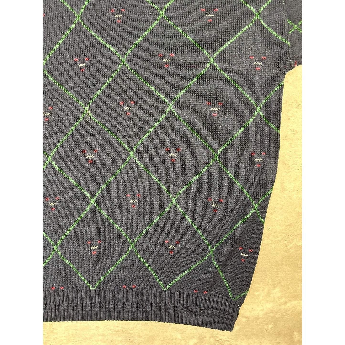 Vintage 90s Sutter & Grant Diamond Print Pullover Knit Sweater Size XL