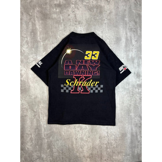 Vintage Ken Schrader #33 Nascar Skoal Racing Car Graphic T-Shirt Size Large