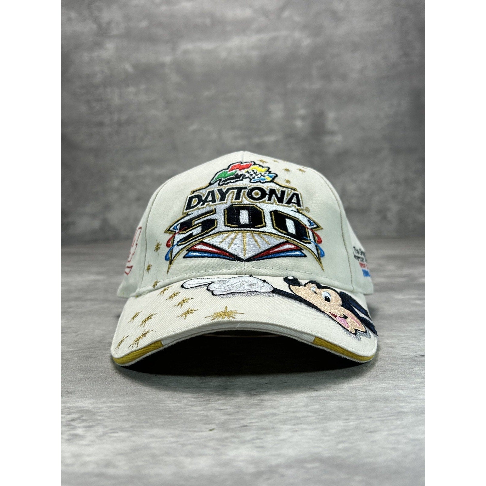 Vintage 2004 Daytona 500 Nascar Disney Embroidered Spellout Strapback Hat OSFA