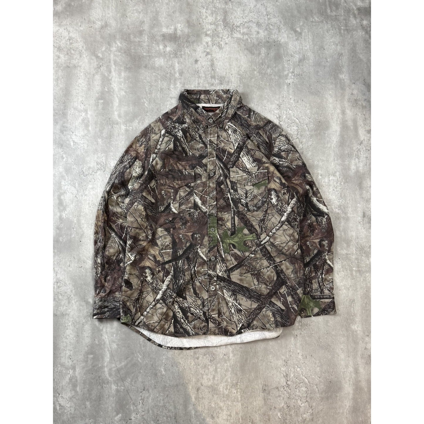 Vintage True Timber Tree Camo Hunting Long Sleeve Button Up Shirt Size XL