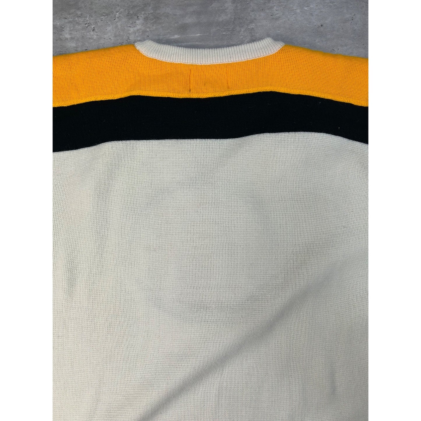 Vintage 90s Boston Bruins NHL Starter Jersey Style Knit Sweater Size Large
