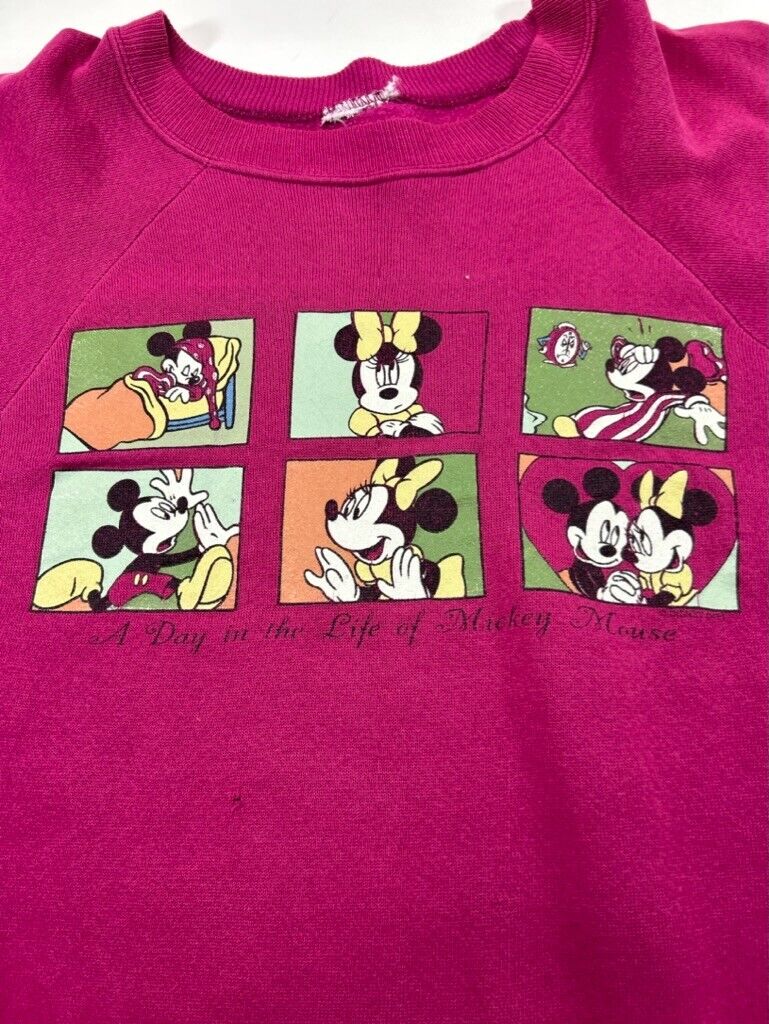 Vintage 80s/90s Disney Day In The Life Of MIckey Mouse Sweatshirt Size XL