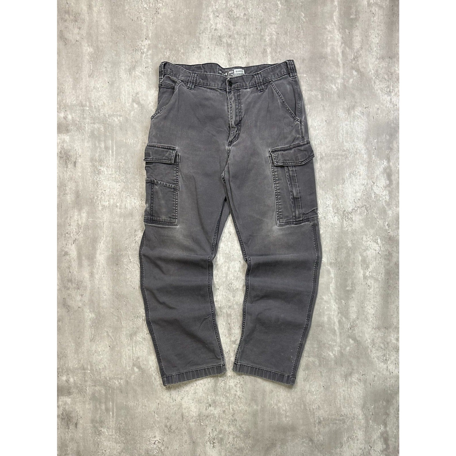 Carhartt Relaxed Fit Canvas Workwear Gray Cargo Pants Size 35