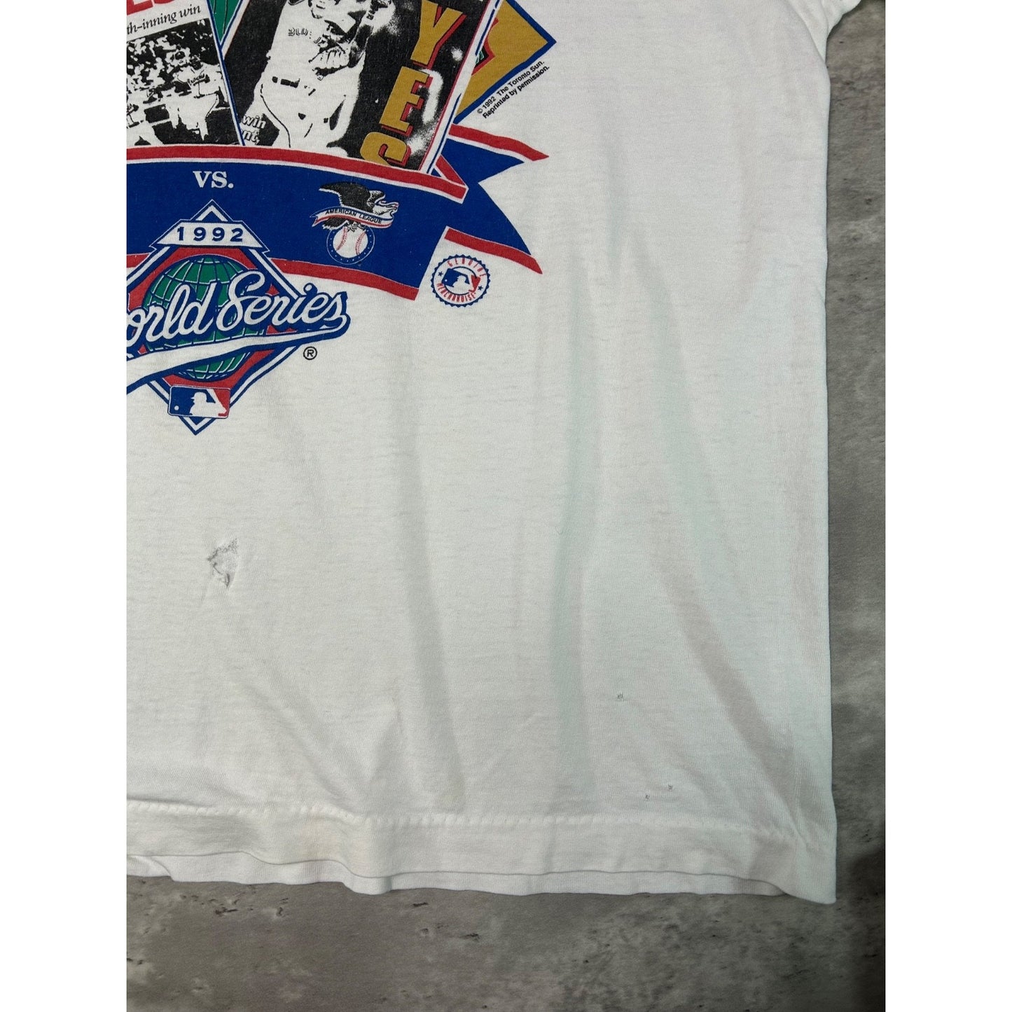 Vintage 1992 Toronto Blue Jays Vs Atlanta Braves MLB World Series T-Shirt Sz XL