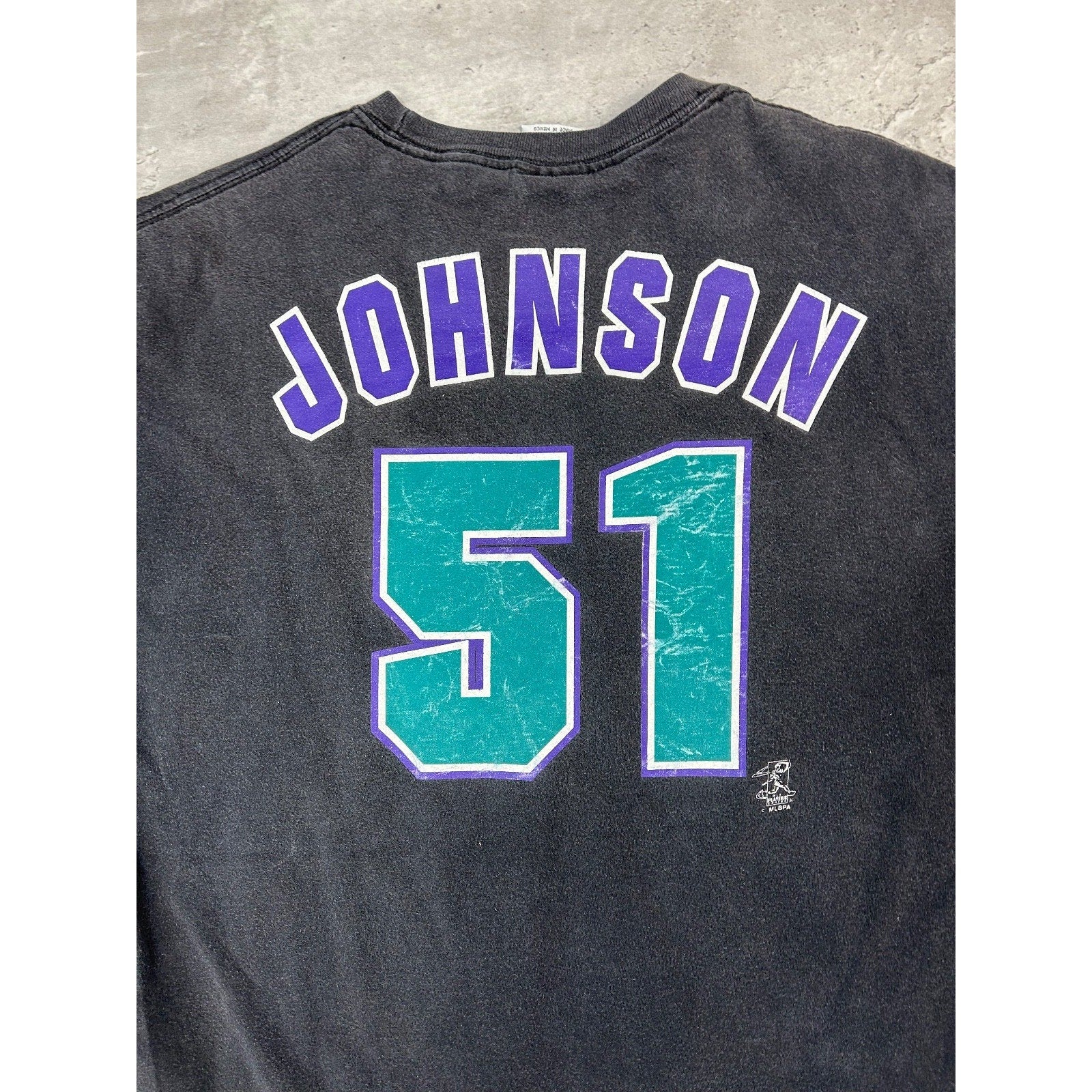 Vintage 90s Randy Johnson #51 Arizona Diamondbacks MLB Jersey T-Shirt Size XL