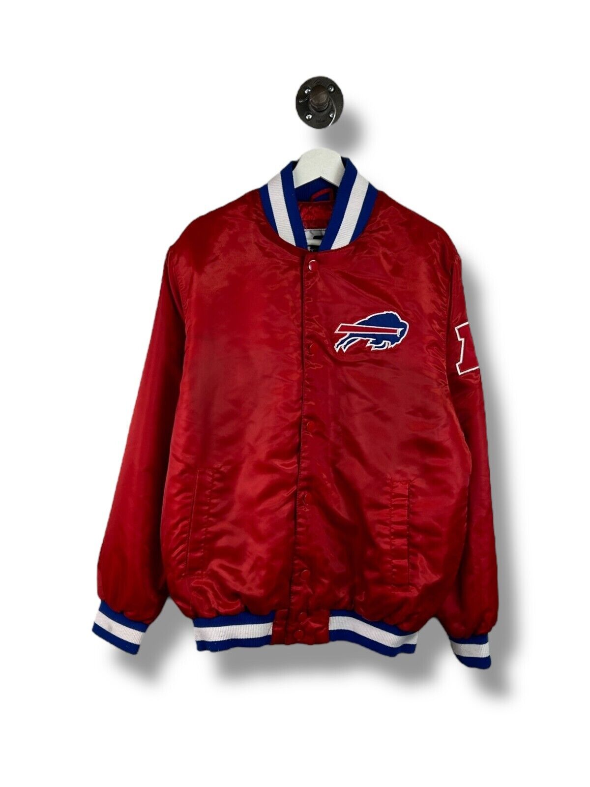 Buffalo Bills NFL Embroidered Satin Varsity Bomber Starter Jacket Size Medium