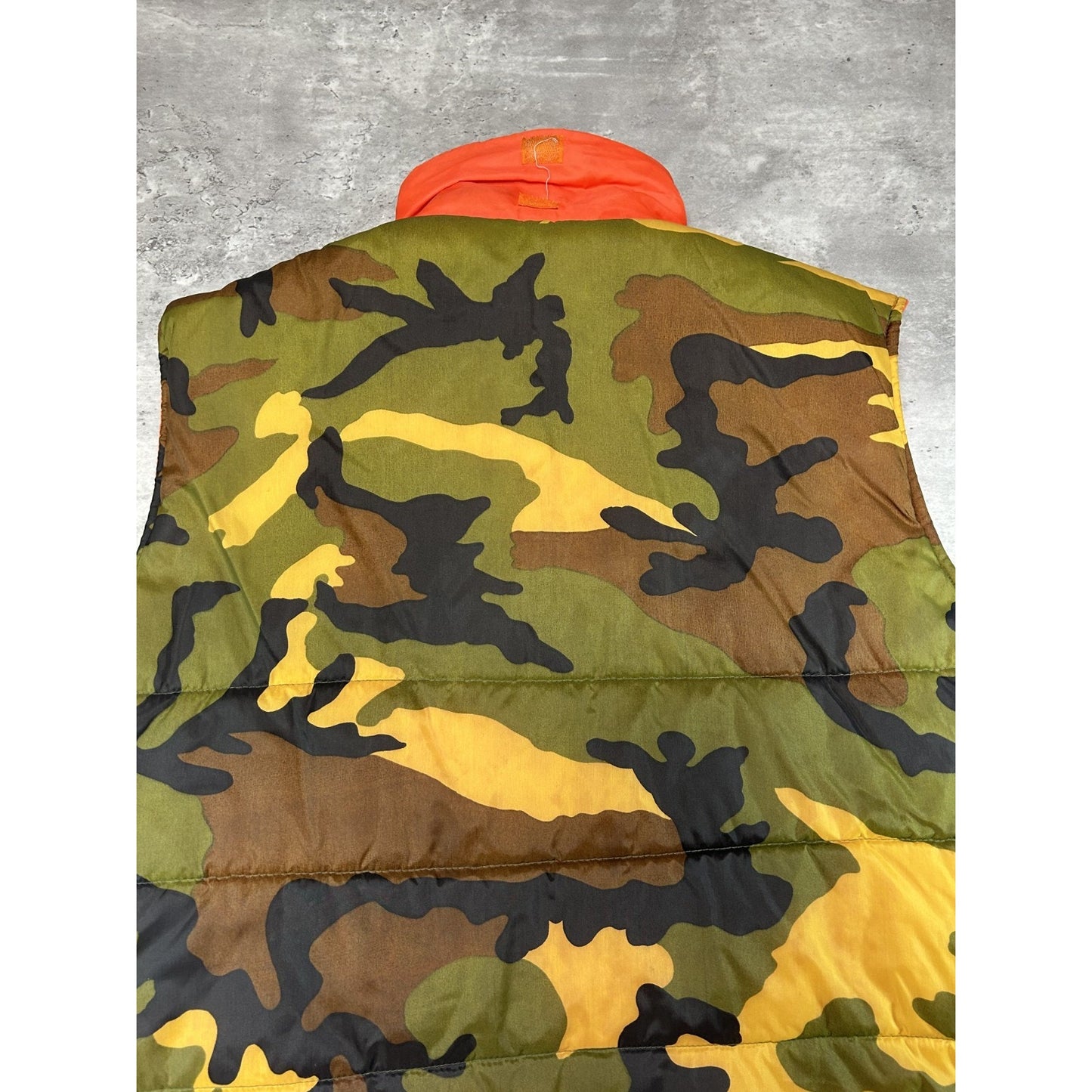 Vintage 80s Winchester Camo Reversible Nylon Hunting Puffer Jacket Size Medium