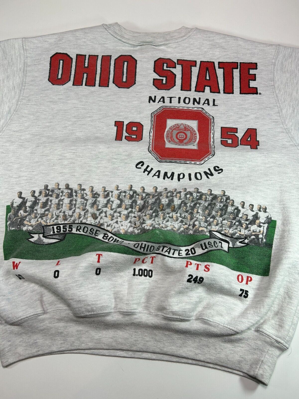 Vintage 1991 Ohio State Buckeyes NCAA AOP Graphic Sweatshirt Size Large Gray