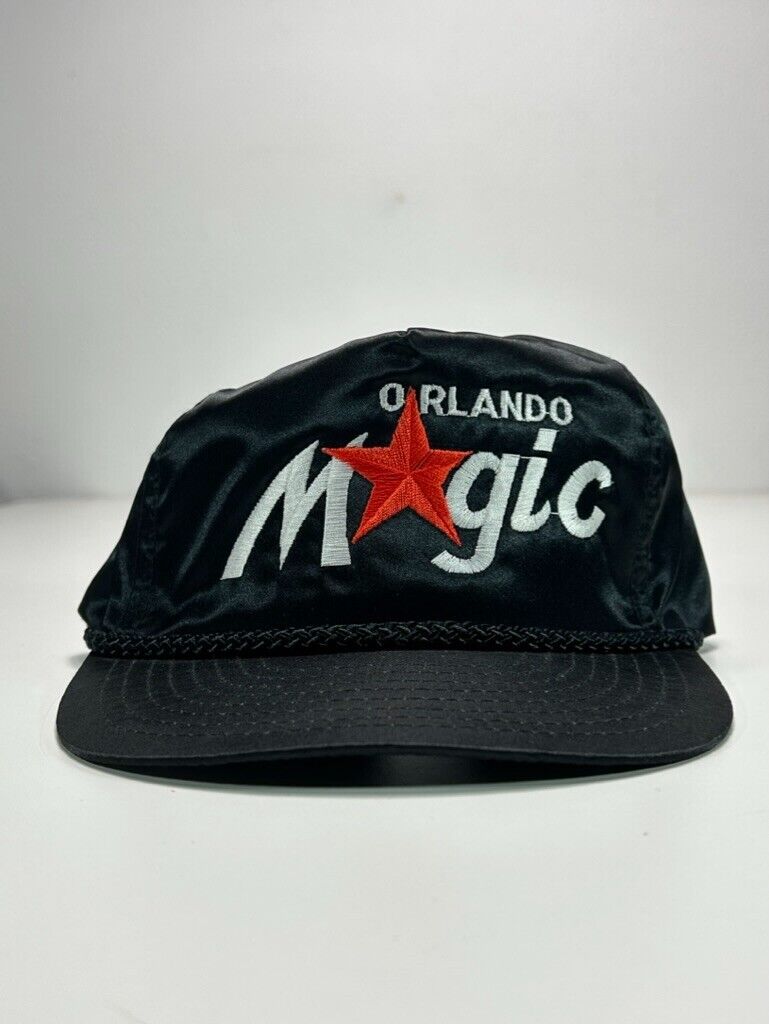 Vintage 80s/90s Orlando Magic NBA Embroidered Script Satin Strapback Hat OSFA