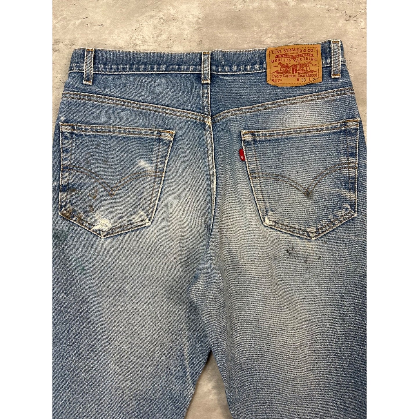 Vintage Levis 517 Red Tab Medium Wash Denim Pants Size 33 Blue