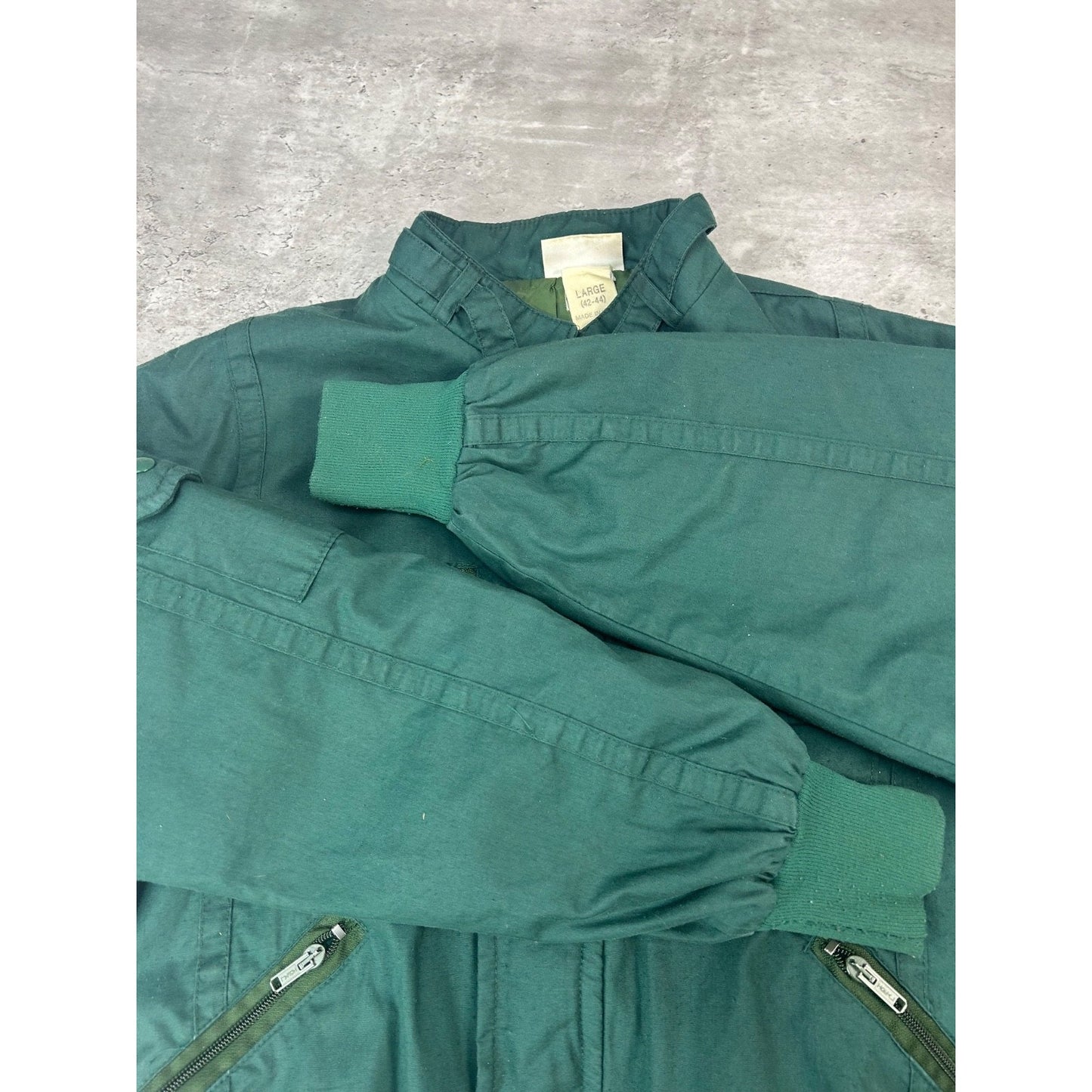 Vintage Lotus Embroidered Logo Full Zip Multi Pocket Bomber Jacket Size Large