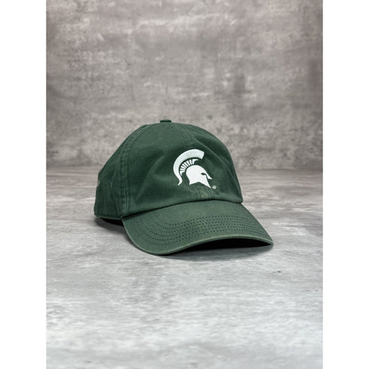 Vintage Michigan State Spartans NCAA Embroidered Logo Strapback Hat OSFA Green