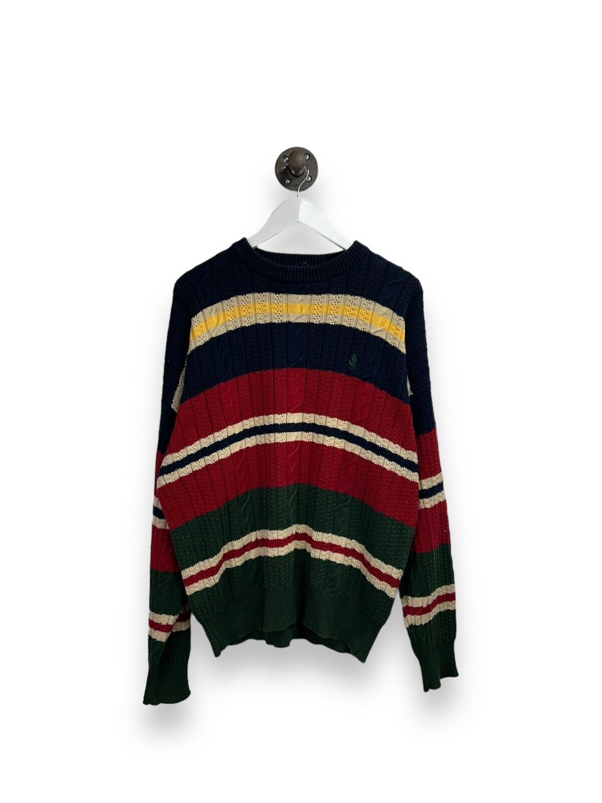 Vintage 90s Nautica Striped 3D Style Knit Sweater Size XL