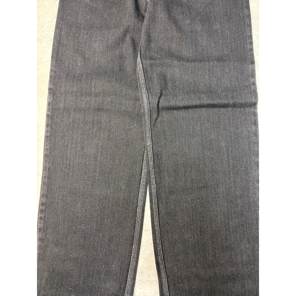 Vintage Y2K Womens Johnny Blaze Embroidered Script Black Wash Denim Pants