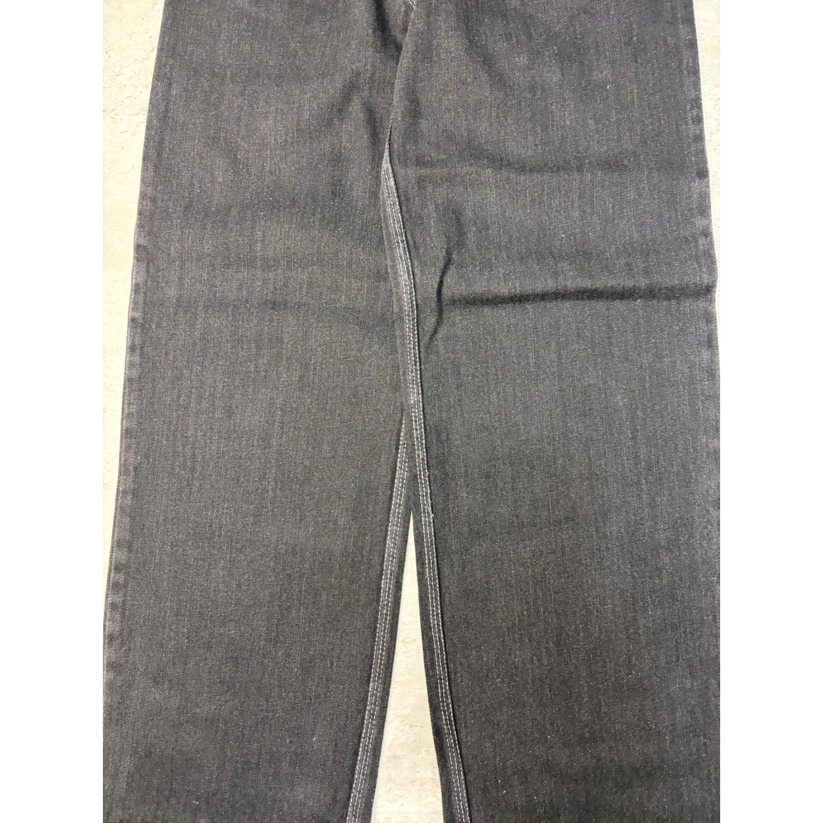 Vintage Y2K Womens Johnny Blaze Embroidered Script Black Wash Denim Pants