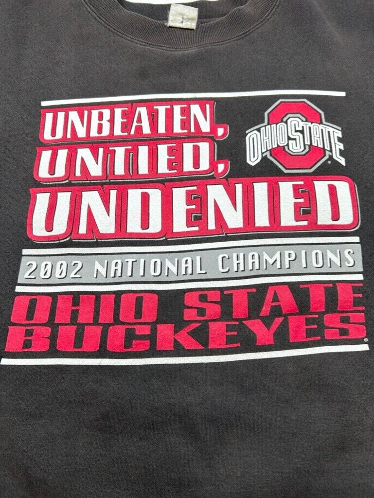 Vtg 2002 Ohio State Buckeyes NCAA Undefeated National Champs Sweatshirt Sz 2XL