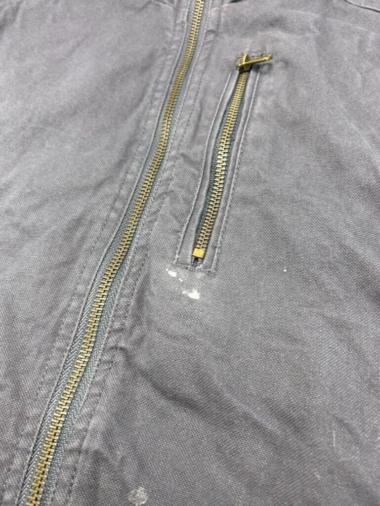 Dickies Fleece Lined Canvas Work Wear Multi Pocket Vest Size Medium Gray