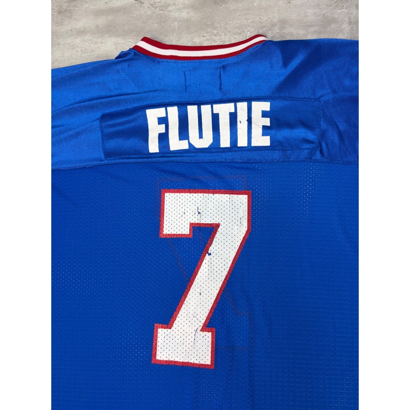 Vintage 90s Doug Flutie #7 Buffalo Bills NFL Starter Football Jersey Size XL
