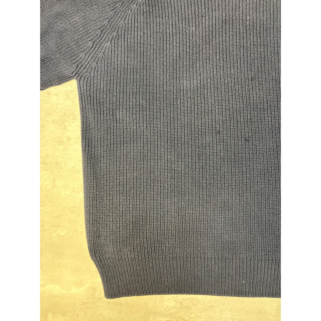Vintage Lands End Solid Print Ribbed Pullover Knit Sweater Size Large
