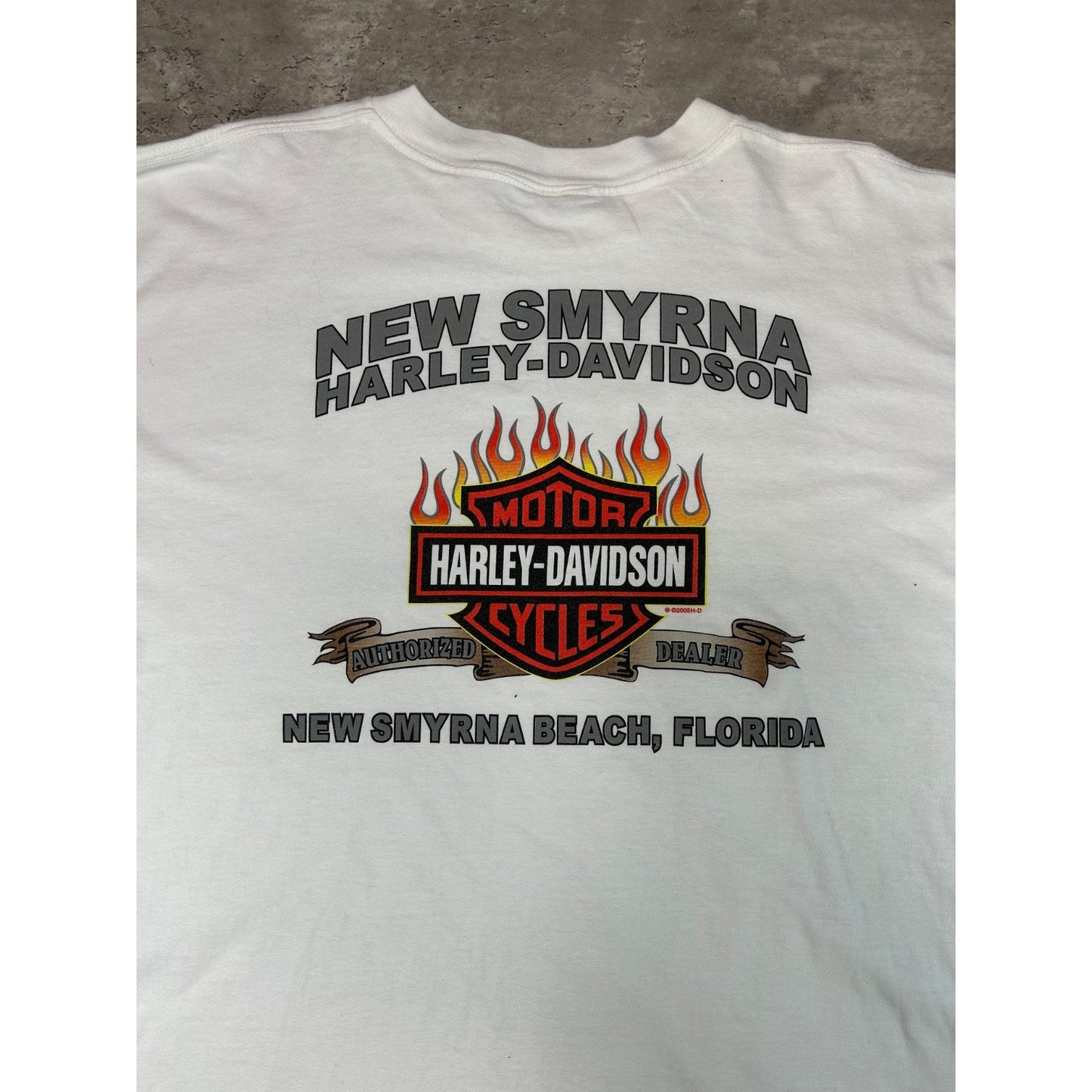 Vintage Harley Davidson Classic Logo Flame Graphic Long Sleeve T-Shirt Size XL