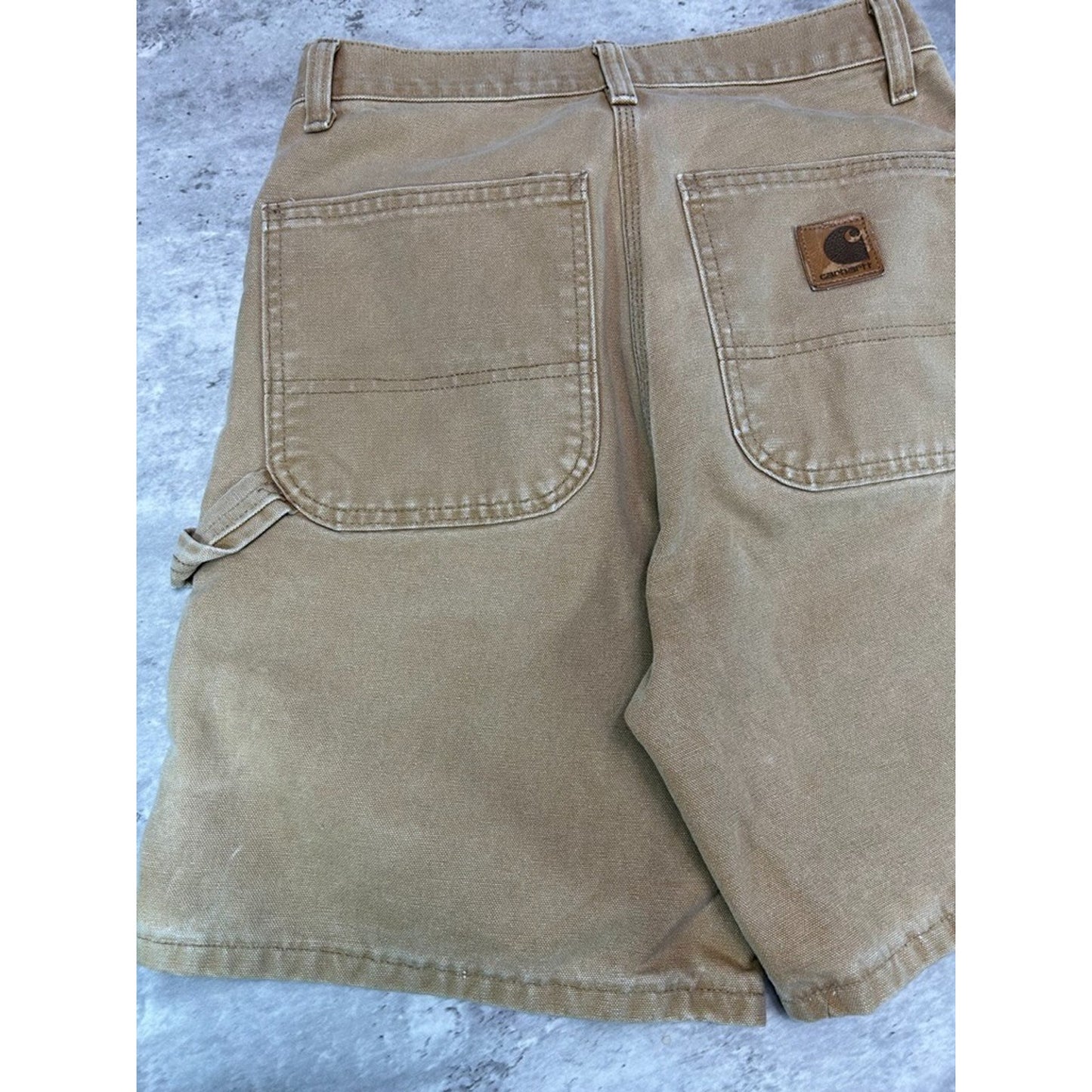 Vintage Carhartt Canvas Workwear Carpenter Shorts Size 29 Beige