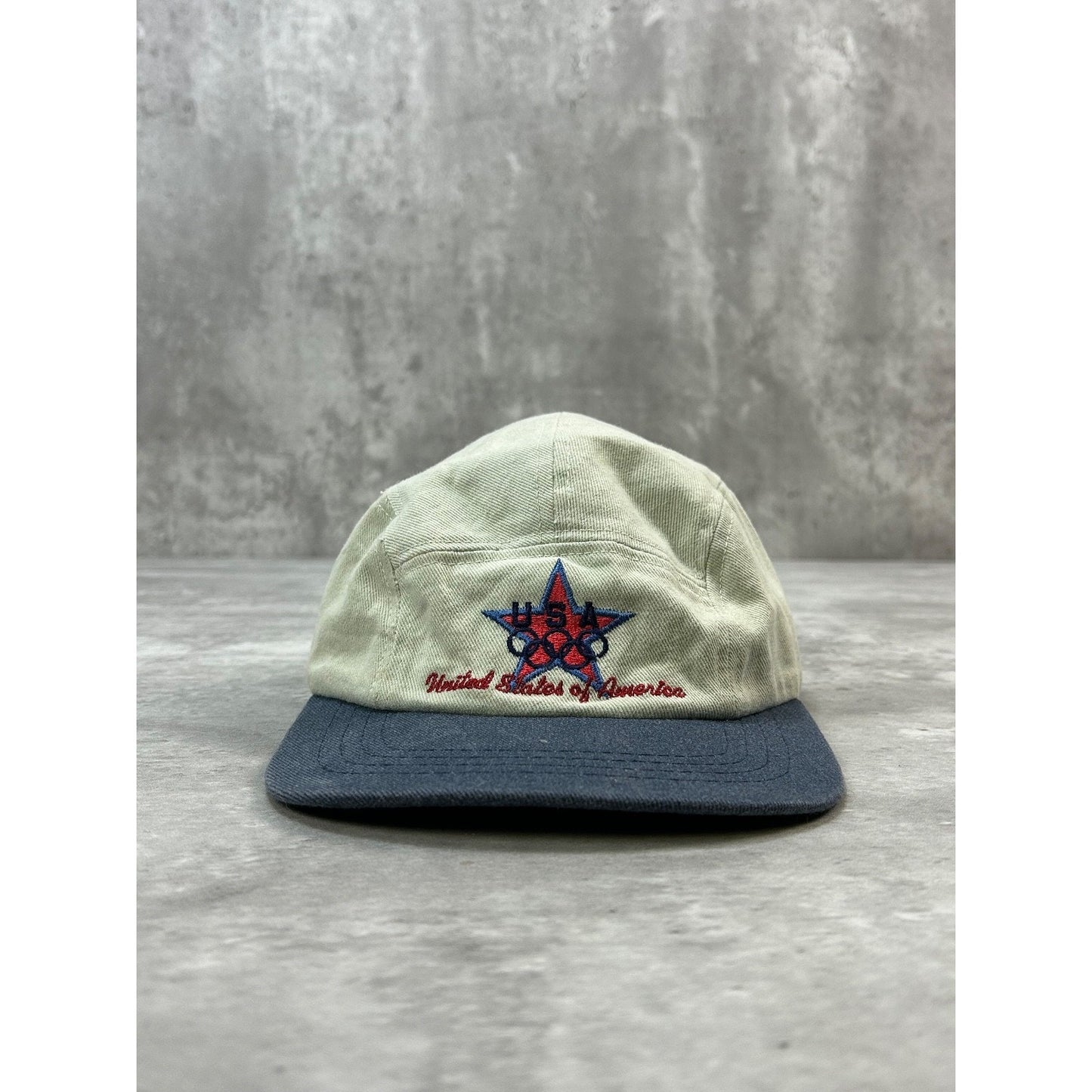 Vintage 90s Team USA Olympics Embroidered Logo Five Panel Strapback Hat OSFA