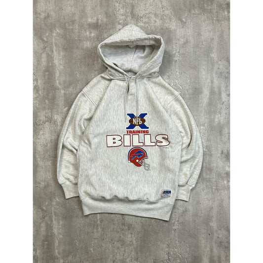 Vintage 1994 Buffalo Bills NFL Training Spellout Hooded Sweatshirt Size Large