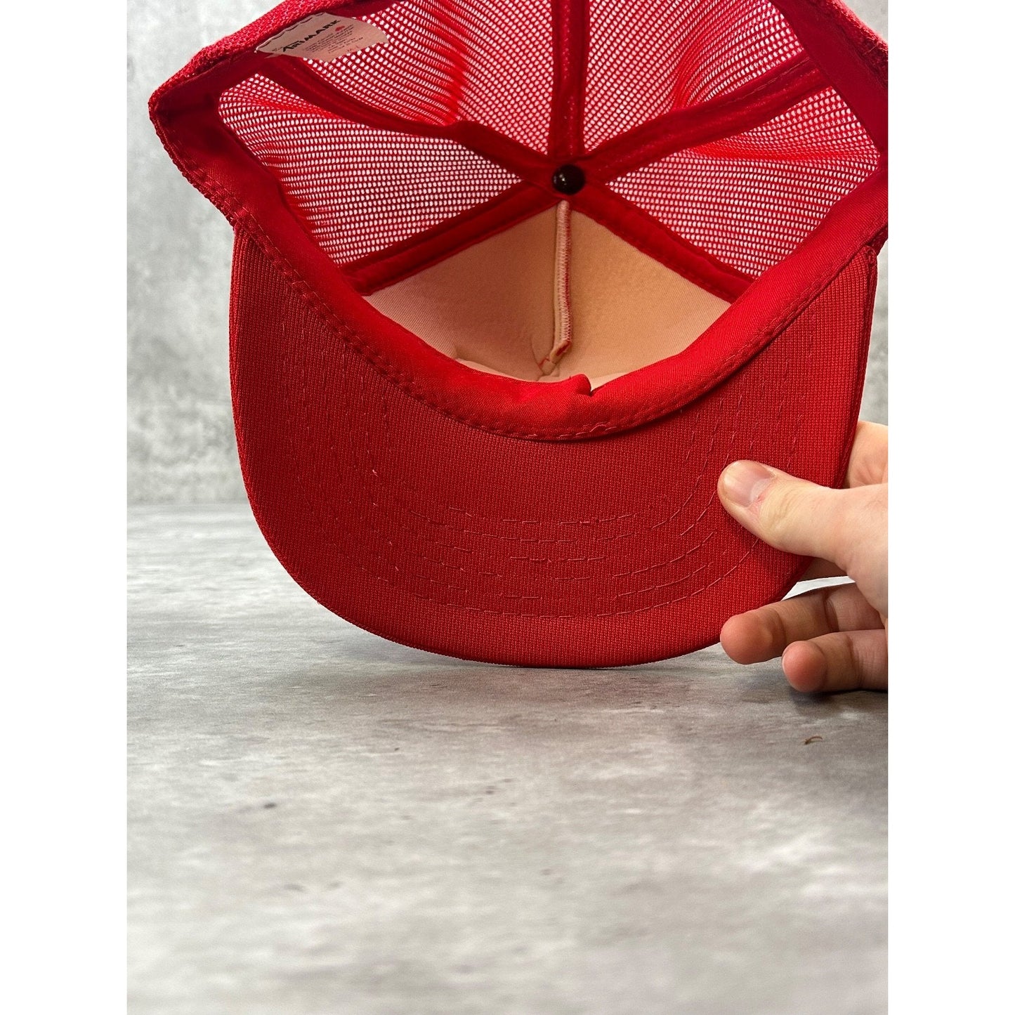 Vintage 80s/90s MLB All Stars Graphic Logo Trucker Snapback Hat Size M/L Red