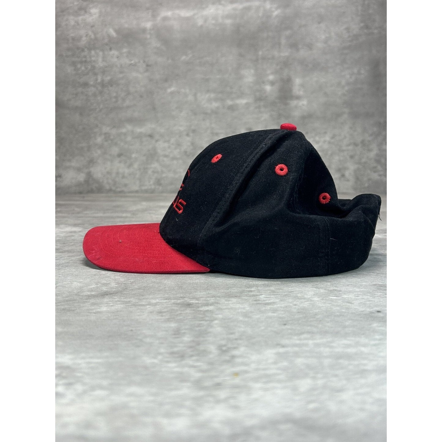 Vintage 90s Lexus Embroidered Logo Two Tone Snapback Hat OSFA Black/Red