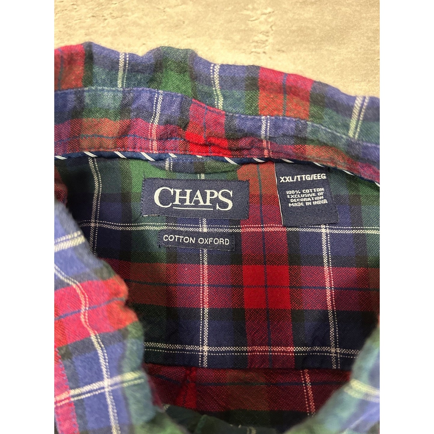 Chaps Ralph Lauren Plaid Long Sleeve Button Up Shirt Size 2XL