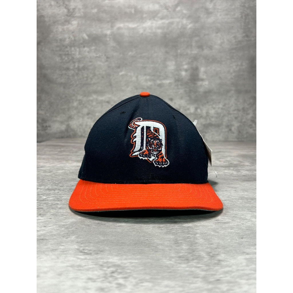 Vintage 90s Detroit Tigers MLB Embroidered Logo Baseball Snapback Hat OSFA