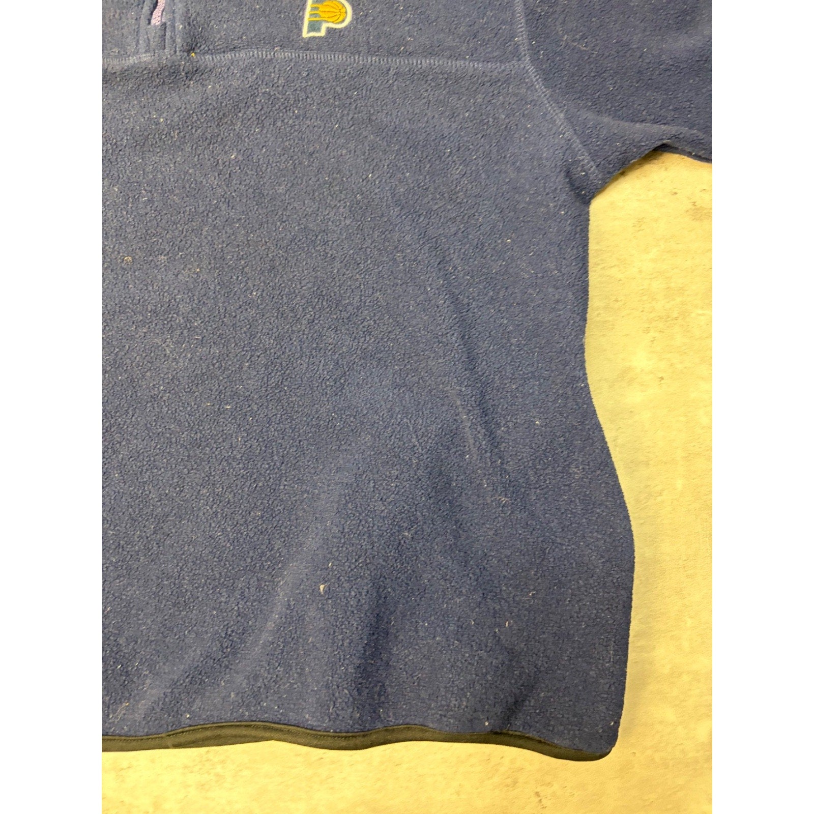 Vintage Indiana Pacers NBA Embroidered Spellout Logo 1/4 Zip Sweatshirt Sz Large