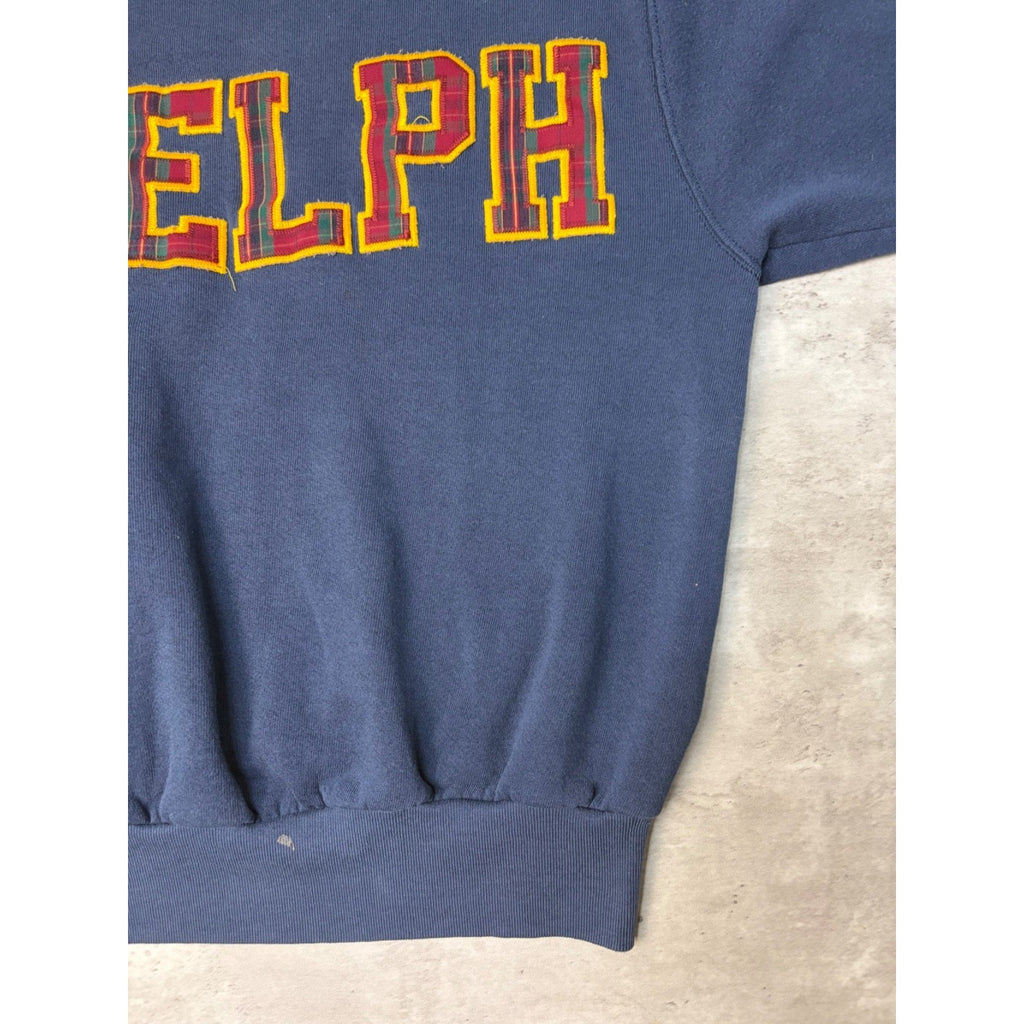 Vintage University Of Guelph Collegiate Plaid Spellout Sweatshirt Size Large
