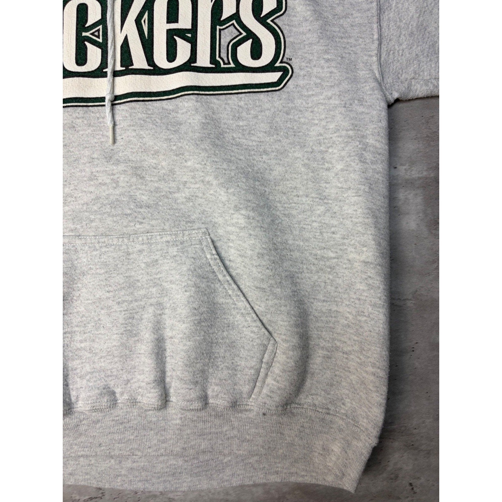 Vintage 1996 Green Bay Packers NFL Big Spellout Hooded Sweatshirt Size Medium