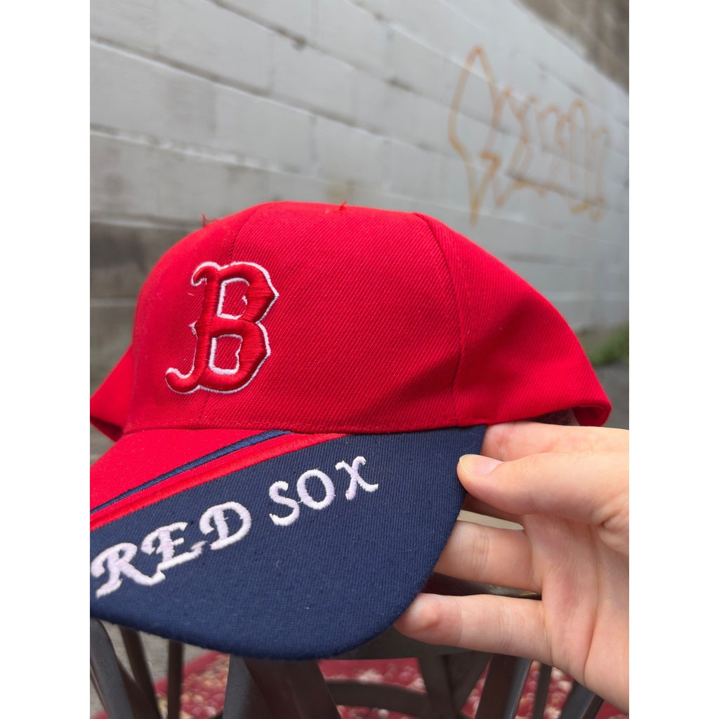 Vintage Boston Red Sox MLB Embroidered Logo Spellout Strapback Hat OSFA
