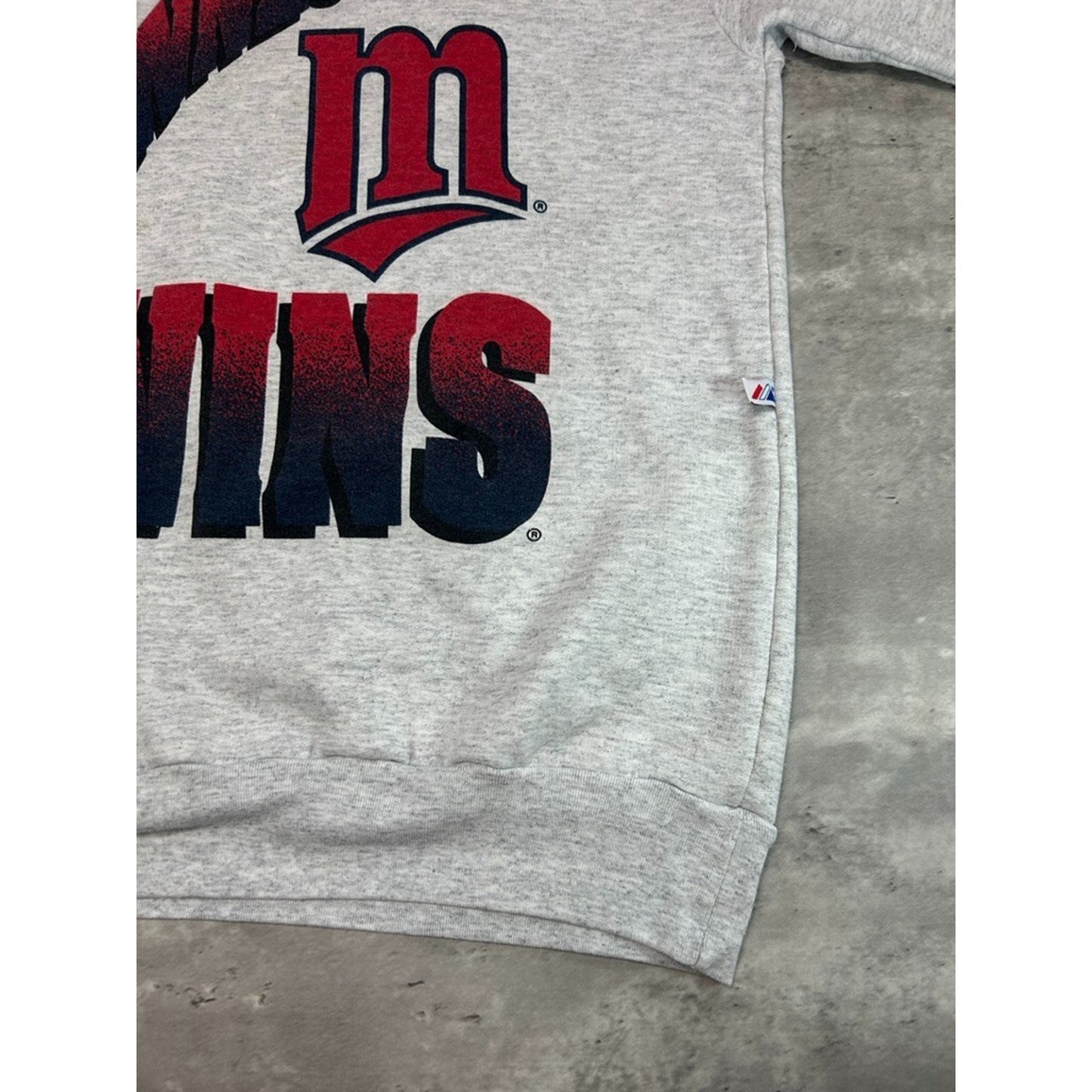 Vintage 1993 Minnesota Twins MLB Graphic Spellout Baseball Sweatshirt Size Large