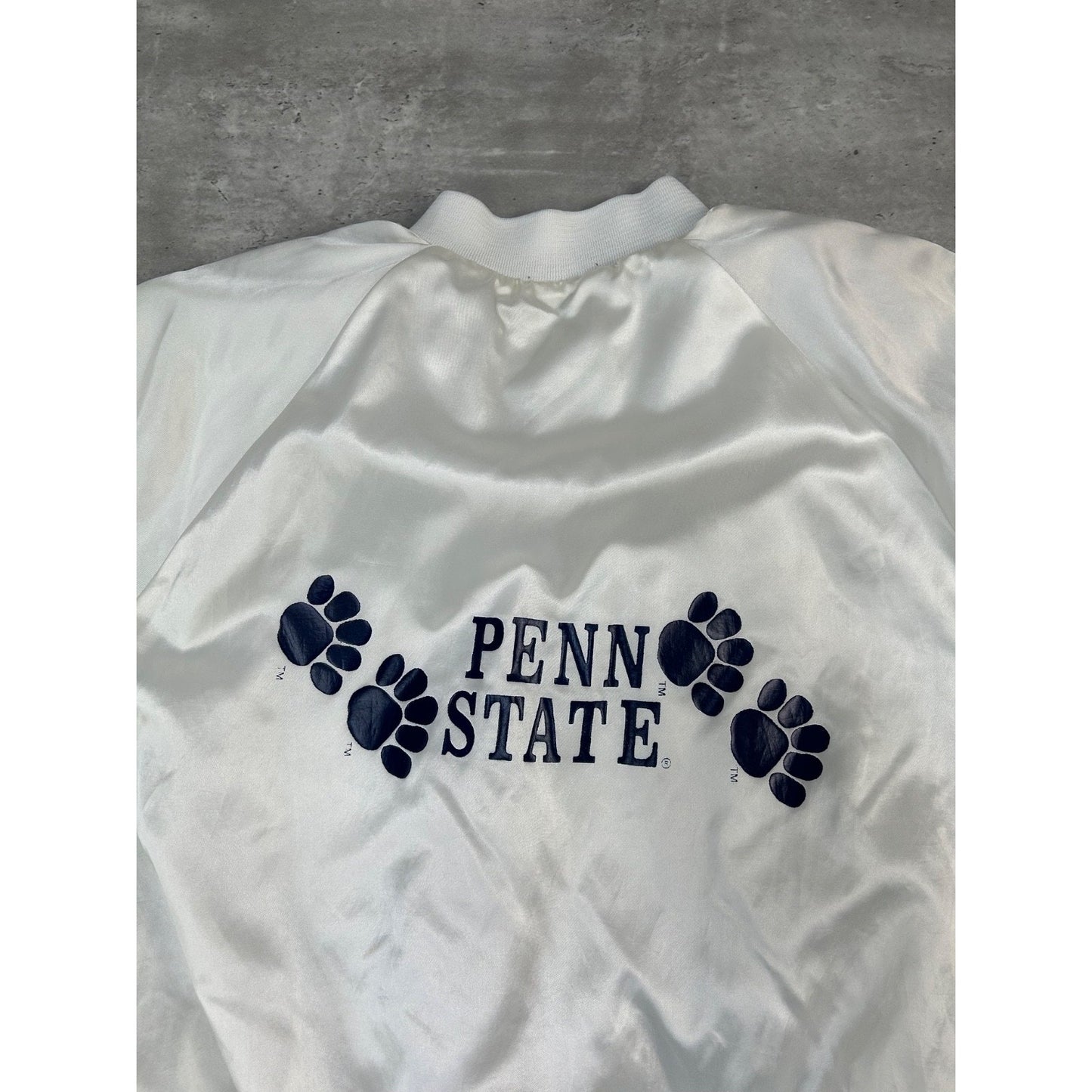 Vintage 80s/90s Penn State Nittany Lions NCAA Satin Bomber Jacket Size 2XL