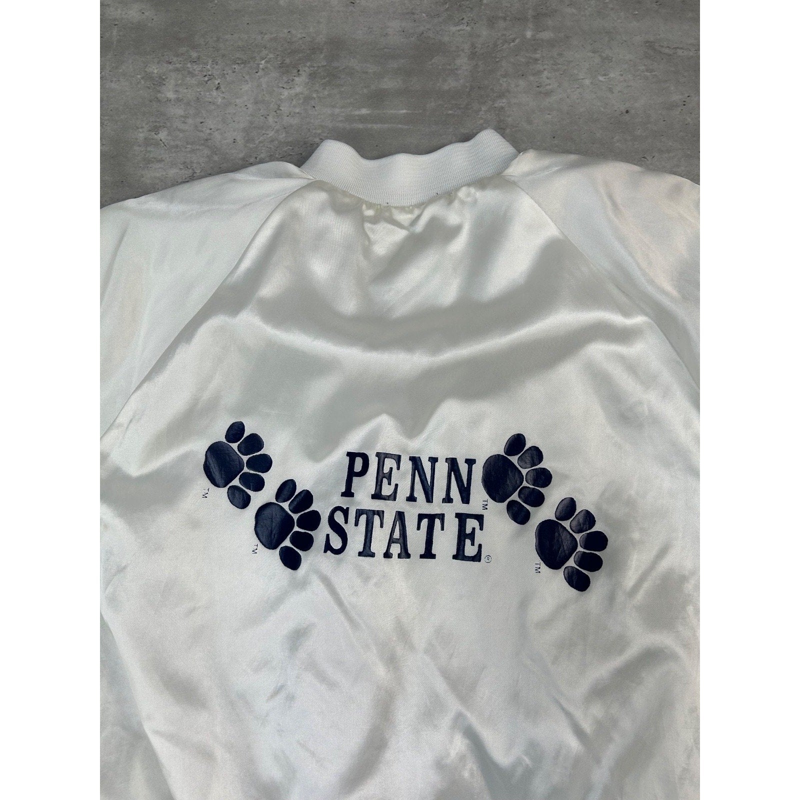 Vintage 80s/90s Penn State Nittany Lions NCAA Satin Bomber Jacket Size 2XL