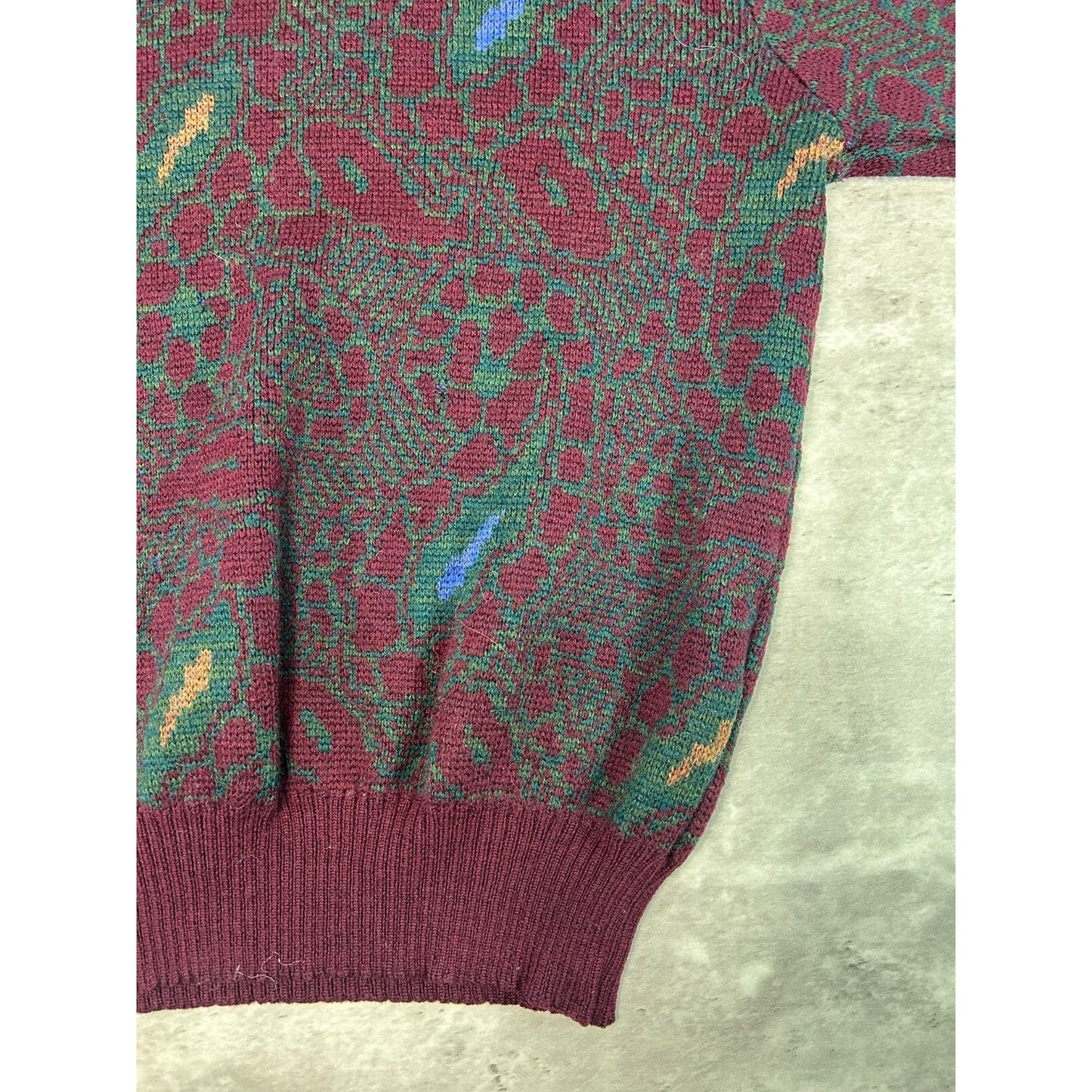 Vintage 90s St Michaels Paisley Print Pullover Knit Sweater Size Small
